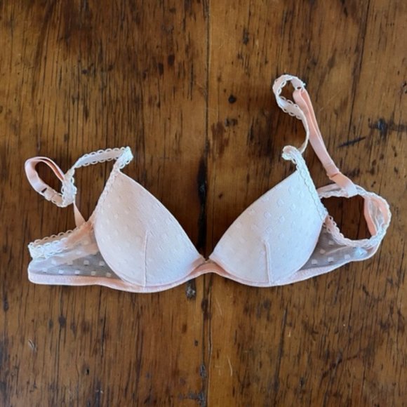La Perla Swiss Dot Mesh Overlay Light Pink Bra - Picture 4 of 8